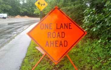 One Lane Road Ahead