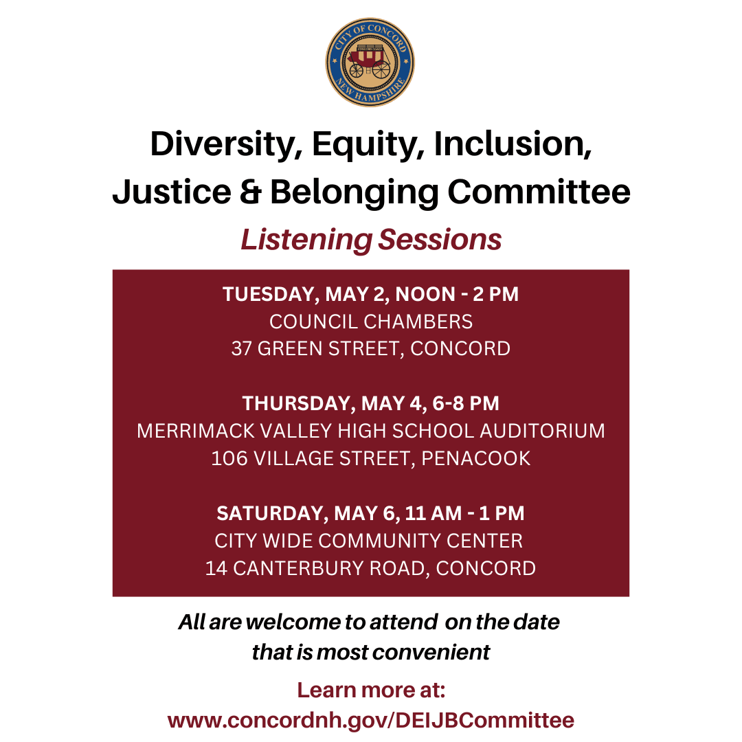 Diversity, Equity, Inclusion, Justice, Belonging Committee Listening Sessions (Instagram Post (Squar