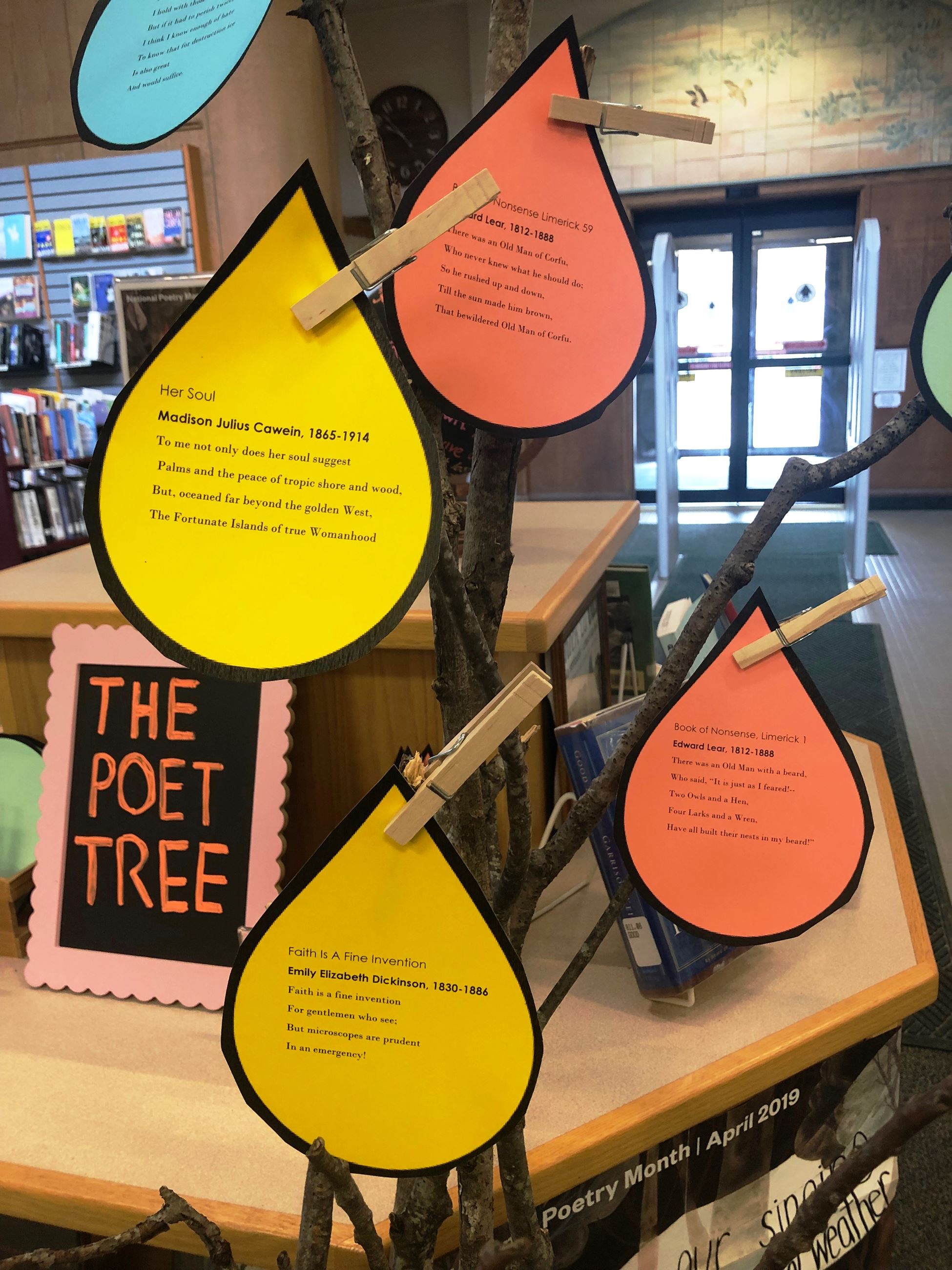 Poetry Month Display Poet Tree Leaves Closeup