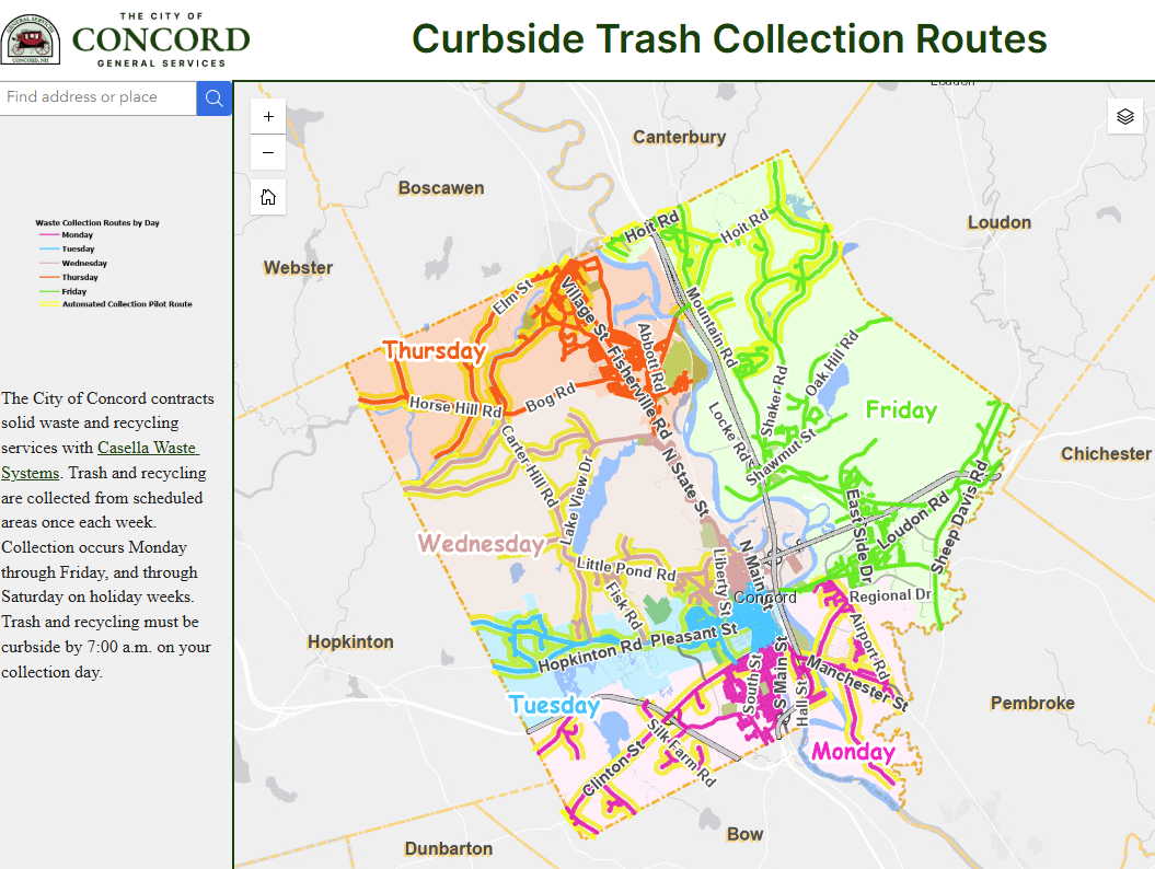 Solid Waste Collection Interactive Web Map with Pilot Routes Image